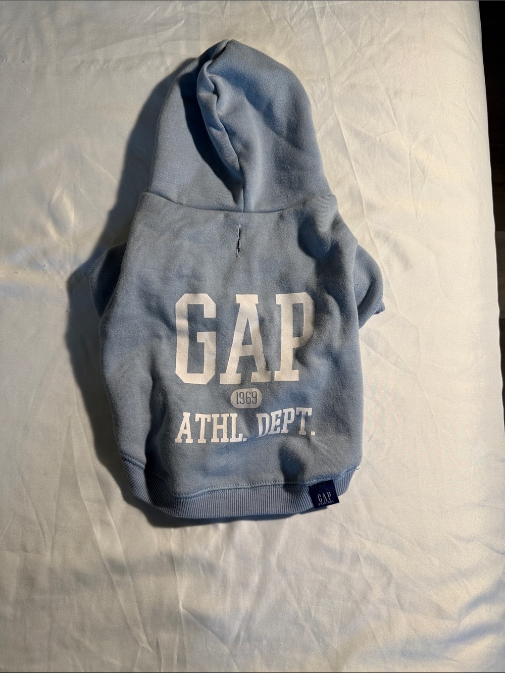 FOR A PUPPY/SMALL DOG - GAP Powder Blue Pullover Hoodie with White Logo